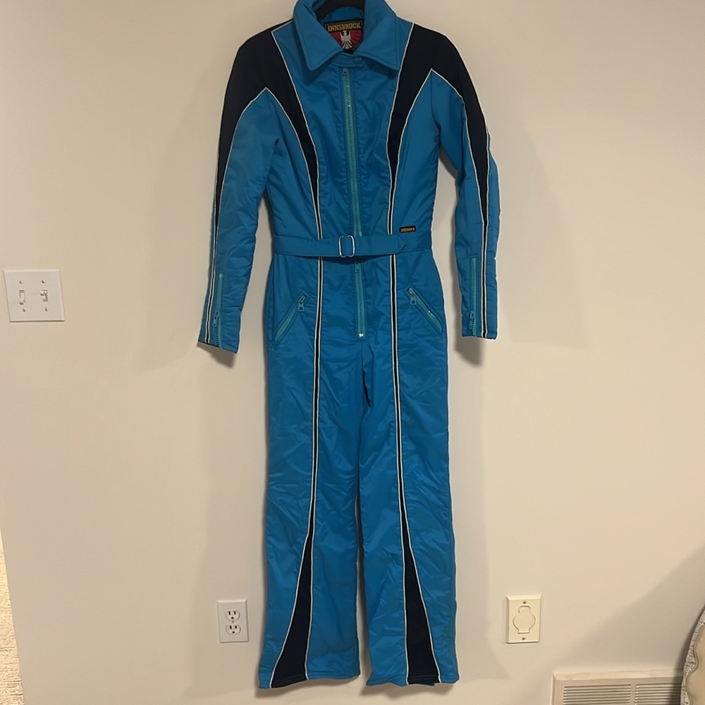 Innsbruck Vintage Style Size - US 10 - Women’s Ski Winter Blue/Black one piece